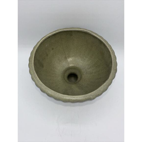 Vintage MCM Haeger Green 5" Pedestal Bowl Planter Vase - Picture 2 of 5